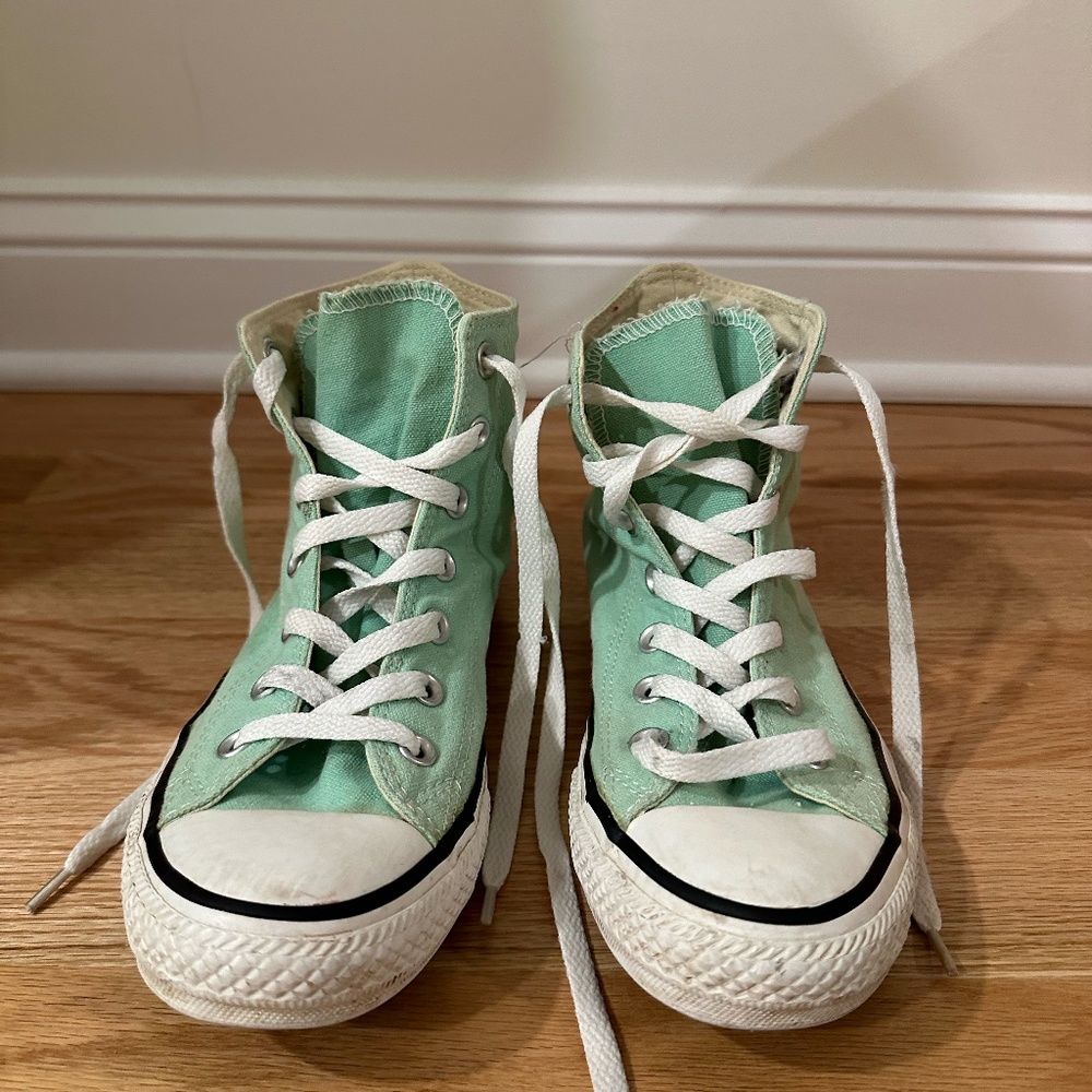 Ocean green high top converse